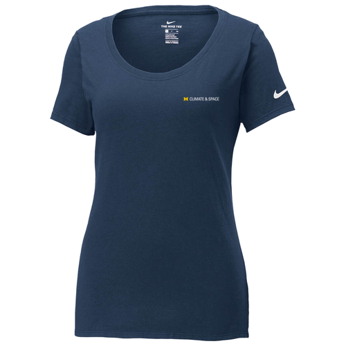 Ladies Nike Dri-FIT Cotton/Poly Scoop Neck Tee -- College Navy
