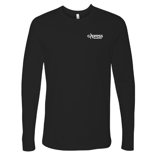 Cypress Mountain Logo 2 White Ink -- Long Sleeve Black