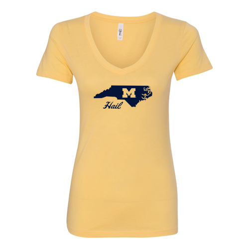 Ladies Next Level Soft Fitted Ideal V-Neck -- Banana Cream