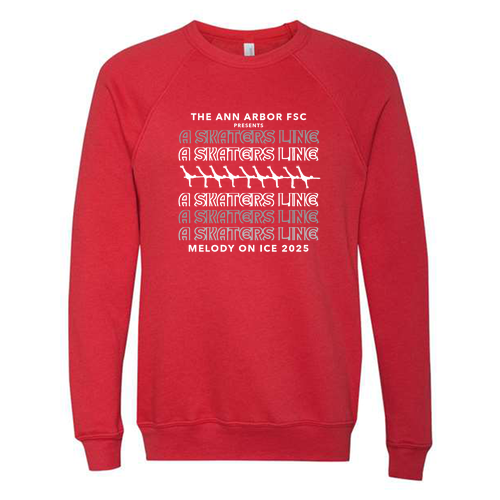 Mens/Unisex Bella Canvas Soft Sponge Fleece Raglan Sweatshirt -- Red