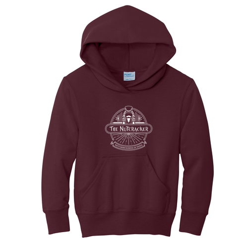 Port and Company Youth Pullover Hooded Sweatshirt -- Maroon