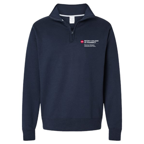 Champion Powerblend Quarter-Zip Sweatshirt -- Navy