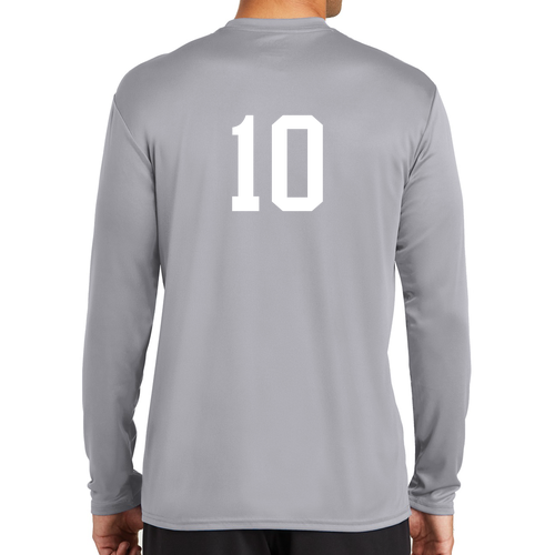 REQUIRED: Port and Company Long Sleeve Performance Tee -- Silver