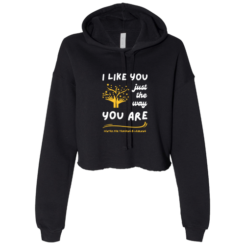 Just The Way You Are Ladies' Cropped Hoodie -- Black