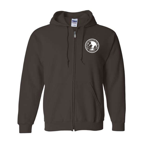 Gildan Full Zip Hooded Sweatshirt -- Dark Chocolate