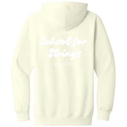 Gildan Maxweight Off White Hooded Sweatshirt -- Puff Print