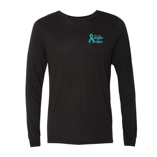 Mens/Unisex Not All Wounds Bella Canvas Triblend Long Sleeve Tee -- Black Heather