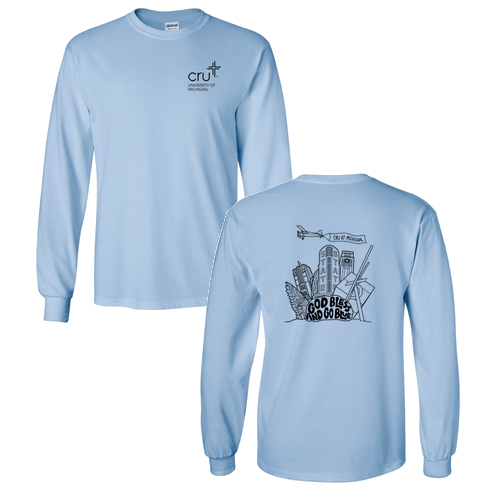 Gildan Ultra Cotton Longsleeve Basic T-Shirt -- Light Blue