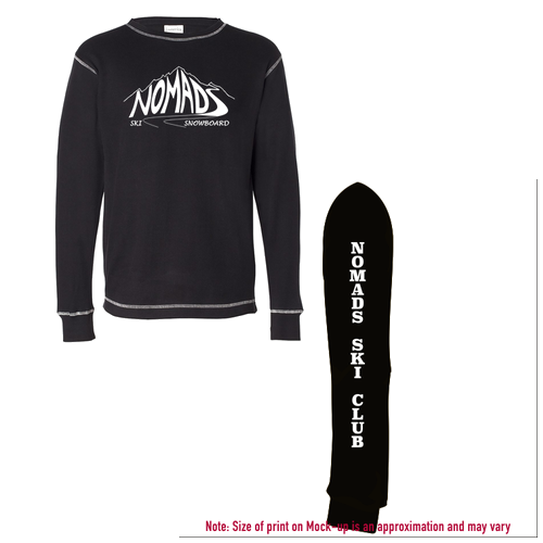 J America Vintage Long Sleeve Thermal T Shirt -- Black / Vintage White