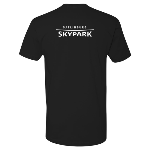 Gatlinburg Skypark Logo 2 White Ink -- Short Sleeve Black