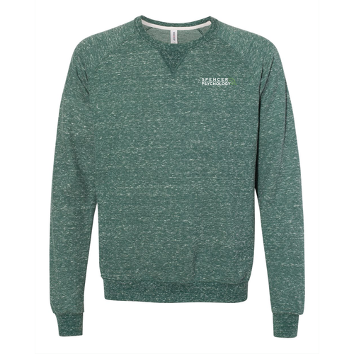 Jerzees Snow Heather French Terry Crewneck Sweatshirt -- Forest Green