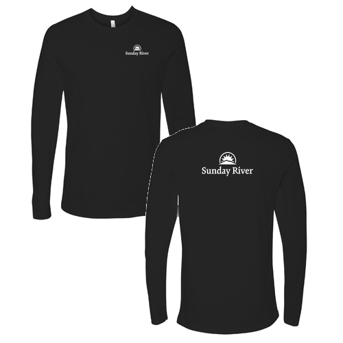 Sunday River Logo 2 White Ink -- Long Sleeve Black