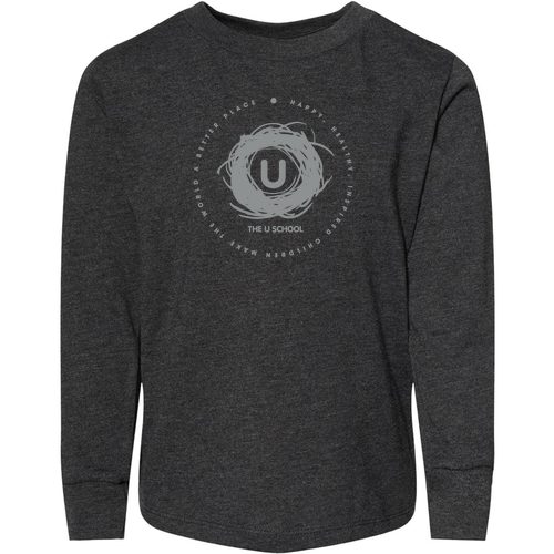Toddler Bella Canvas Jersey Long Sleeve Tee -- Dark Grey Heather