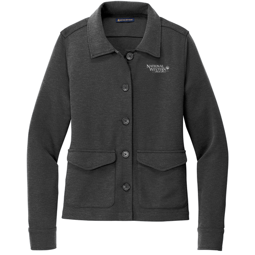 Brooks Brothers Women's Mid-Layer Stretch Button Jacket -- Windsor Grey Heather