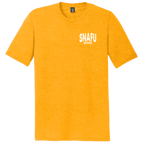 Left Chest District Made Unisex Perfect Tri Crew Tee -- Ochre Yellow Heather