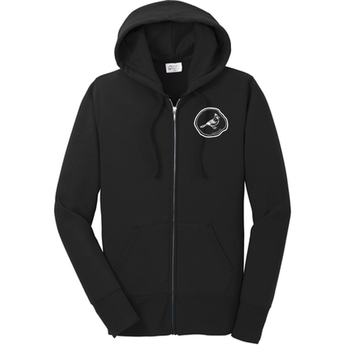 Port and Company Ladies Core Fleece Full Zip Hooded Sweatshirt -- Jet Black