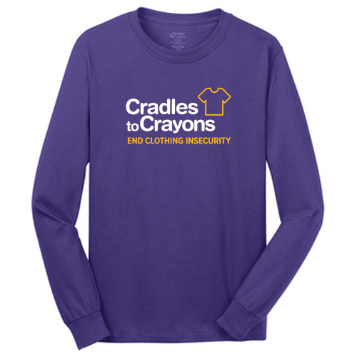 Port and Company Long Sleeve T Shirt -- Purple
