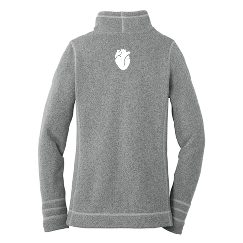 Cardiology North Face Ladies Sweater Fleece Jacket -- Medium Grey Heather