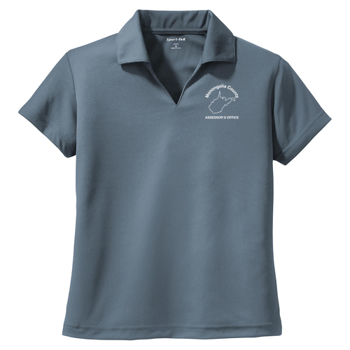 Sport Tek Ladies Dri-Mesh V-Neck Sport Shirt -- Steel