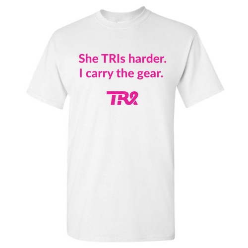 She TRIs Harder... T-Shirt -- White