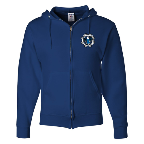 Jerzees Full Zip Hooded Sweatshirt -- Royal