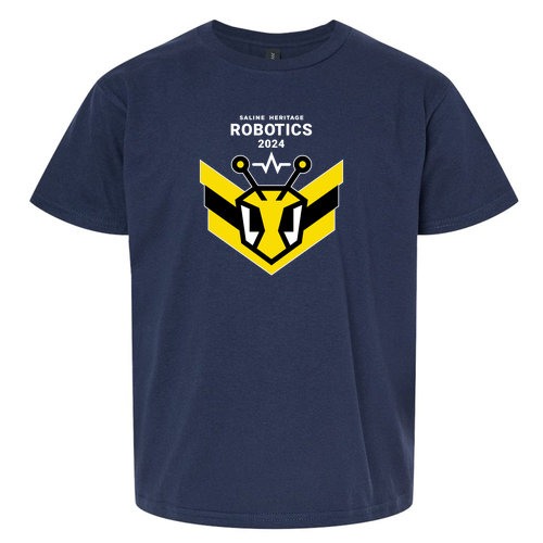 Youth Gildan Softstyle Fitted T-Shirt -- Navy, RoboSwarm 47891