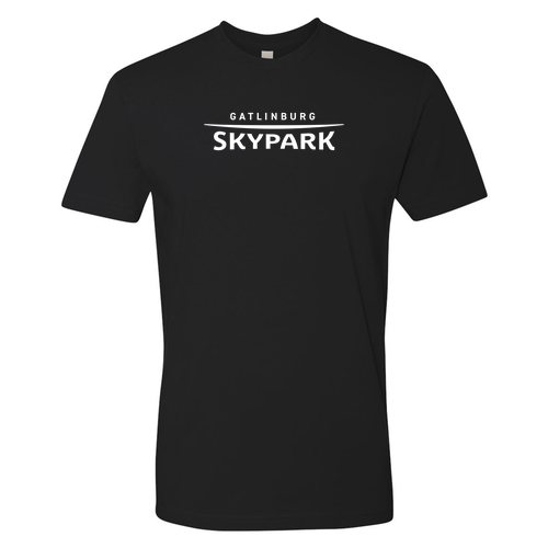 Gatlinburg Skypark Logo 1 White Ink -- Short Sleeve Black