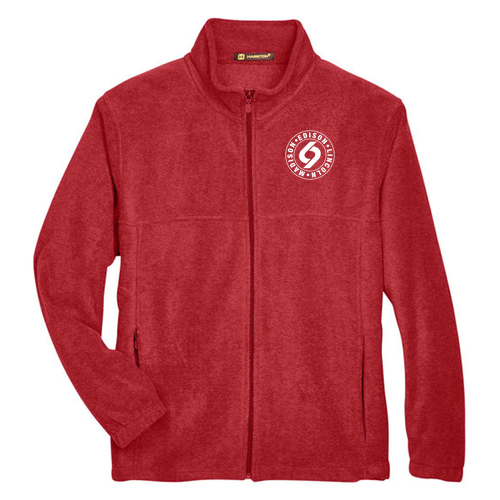 Harriton Full Zip Fleece Men -- Red