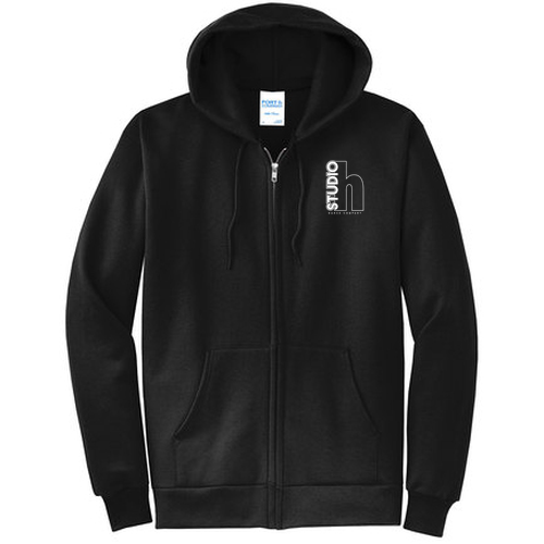 Port and Company Classic Full Zip Hooded Sweatshirt -- Jet Black