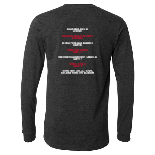 Mens/Unisex Bella Canvas Soft Fitted CVC Long Sleeve Tee -- Dark Grey Heather