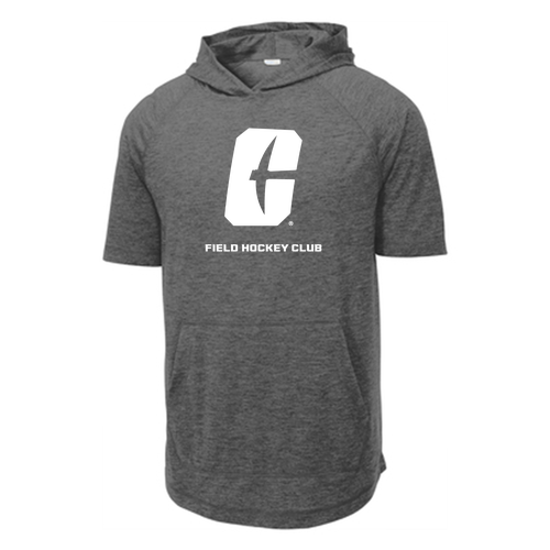 Sport-Tek Posicharge Tri-Blend Wicking Short Sleeve Hoodie -- Dark Grey Heather