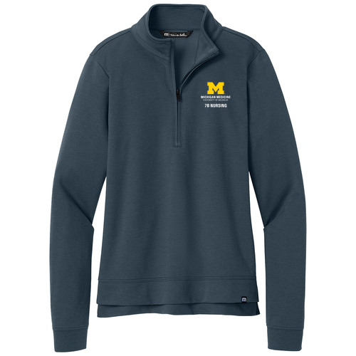 Ladies TravisMathew Coveside 1/2-Zip -- Blue Nights