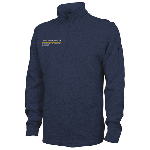 Charles River Mens Heathered Fleece Pullover -- Navy Heather