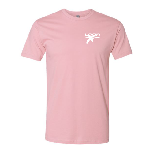 Loon Logo 2 White Ink -- Short Sleeve Light Pink