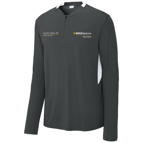 Sport-Tek® Club 1/4-Zip Pullover -- Iron Grey / White