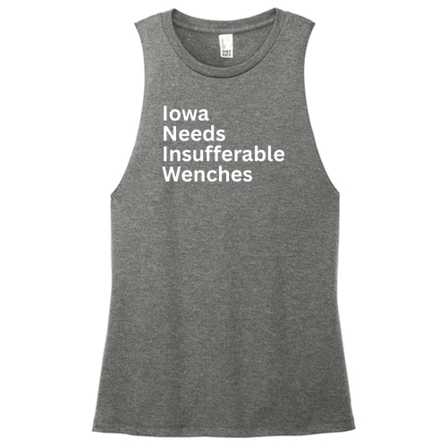 District Women's Perfect Tri Muscle Tank -- Heathered Charcoal