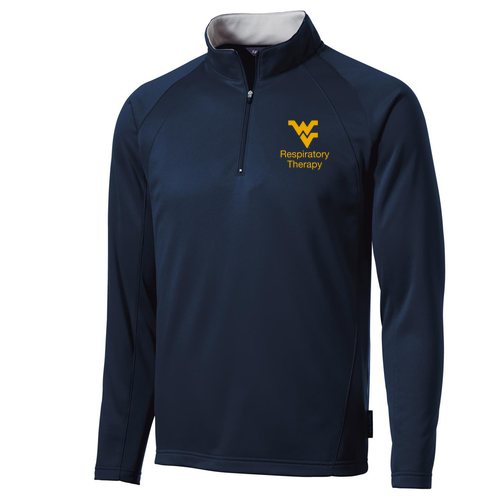 Embroidered Sport Tek Sportwick Fleece Quarter Zip Pullover -- Navy / Silver
