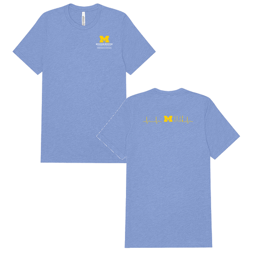 Perioperative Services Mens/Unisex Bella Canvas Triblend Short Sleeve T-Shirt -- Solid Blue Triblend
