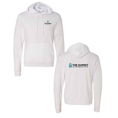 The Summit at Snoqualmie Logo 2 Full color -- Pullover Hooded Sweatshirt White
