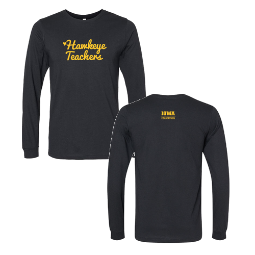 Hawkeye Teachers Bella+Canvas Unisex Heather Cvc Long Sleeve Tee- Heathers -- Solid Black Blend