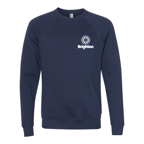 Brighton Logo 2 White Ink -- Crewneck Sweatshirt Navy