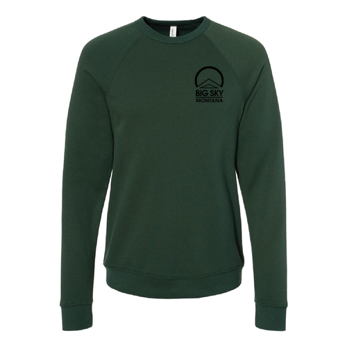 Big Sky Montana Logo 2 Black Ink -- Crewneck Sweatshirt Forest