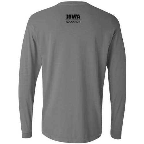 Hawkeye Teachers Comfort Colors Ringspun Long Sleeve Tee -- Grey