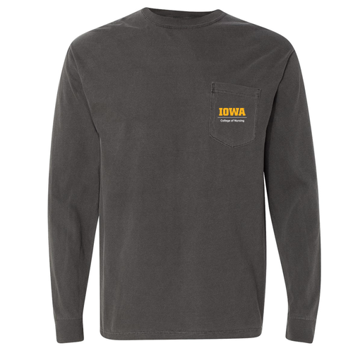 Comfort Colors Adult Long Sleeve Pocket Tee -- Pepper