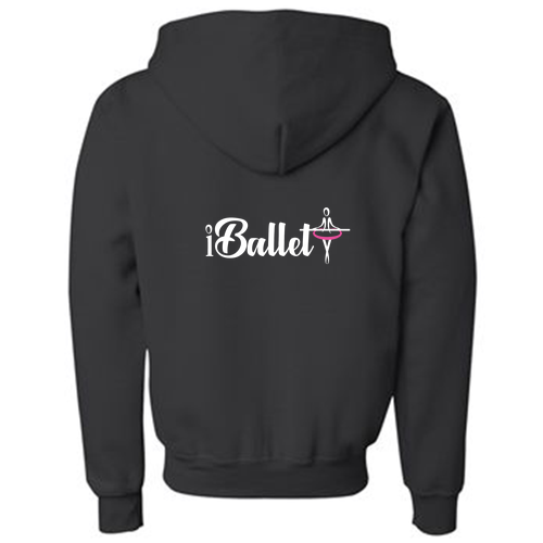 Youth Gildan Full Zip Hooded Sweatshirt -- Black