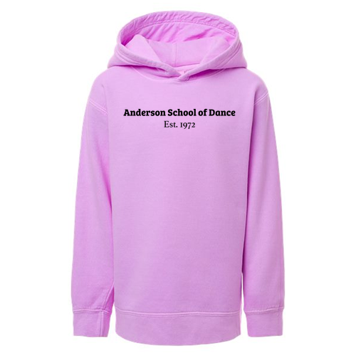 Comfort Colors Garment-Dyed Youth Lightweight Fleece Hooded Sweatshirt Est. 1972 -- Neon Violet