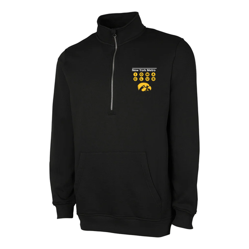 Embroidered Charles River Apparel Men's Willow Half Zip Sweatshirt -- Black