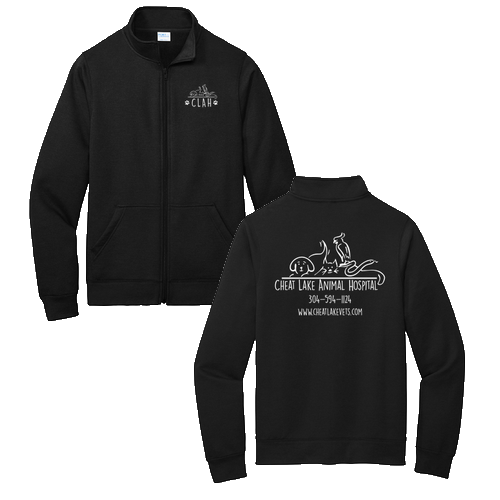 Port and Company Core Fleece Cadet Full-Zip Sweatshirt -- Jet Black