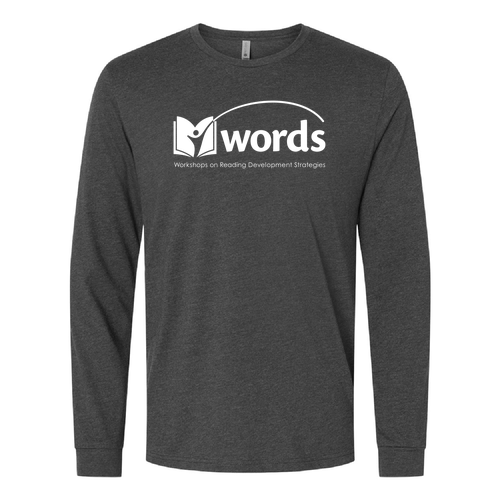 Unisex words Long Sleeve Tee -- Charcoal
