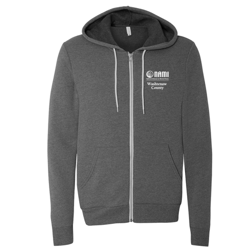 Bella Canvas Unisex Full-Zip Hooded Sweatshirt -- Deep Heather